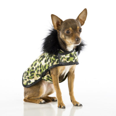 Green Leopard Posh Puppy Coat