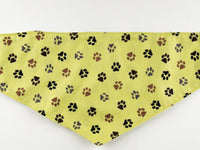 Dog Bandana - Yellow Paw Print