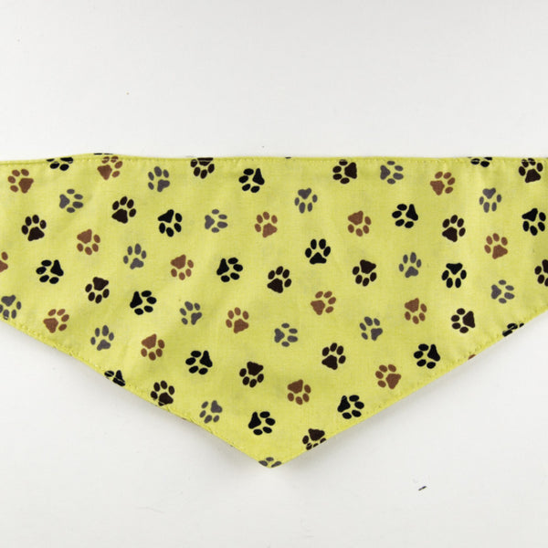 Dog Bandana - Yellow Paw Print